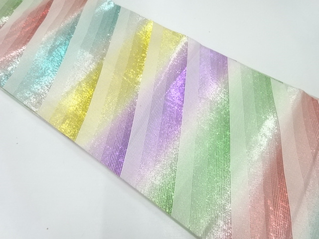 斜め縞模様織出し丸帯